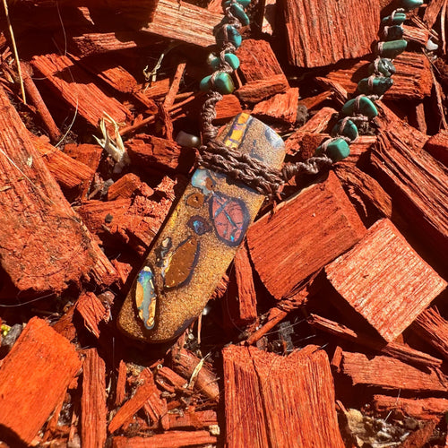 Handmade Koroit Boulder Opal Macrame Necklace