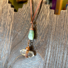 Load image into Gallery viewer, Copper Wrapped Clear Quartz Necklace with Aventurine