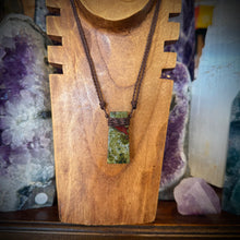 Load image into Gallery viewer, Handmade Bloodstone Macrame Necklace