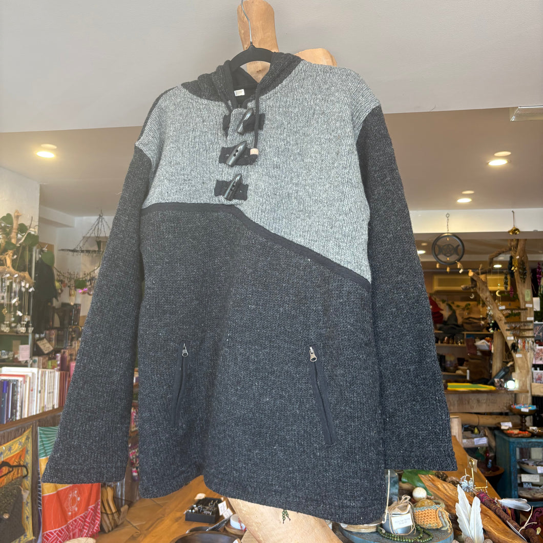 Hippie Knitted Fleece  Lined Jacket Large  ~ festival ~ gypsy
