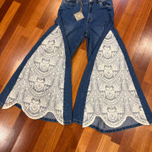 Load image into Gallery viewer, Upcycled Denim Flares~  Festival ~ 70s Style ~ (style 46)