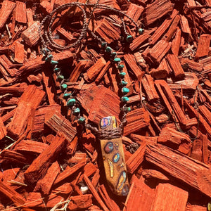Handmade Koroit Boulder Opal Macrame Necklace