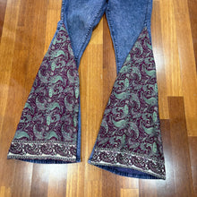 Load image into Gallery viewer, Upcycled Denim Flares ~  Festival ~ 70s Style ~ (style 49)