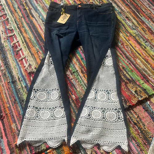 Upcycled Denim Flared Jeans Style 16 ~ Festival ~ 70s Style ~