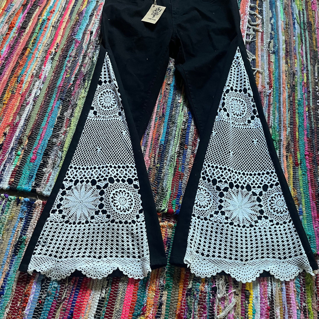 Upcycled Denim Flared Jeans Style 17 ~ Festival ~ 70s Style ~
