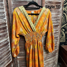Load image into Gallery viewer, Sari Silk Gypsy Dress - Maxi Dress / Festival Wear