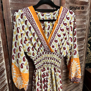 Sari Silk Gypsy Dress - Maxi Dress / Festival Wear