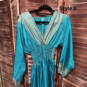 Sari Silk Gypsy Dress - Maxi Dress / Festival Wear