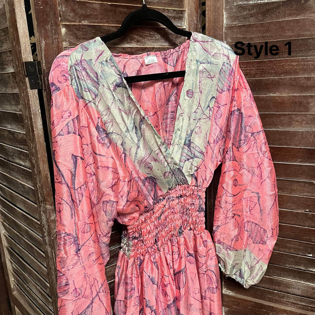 Sari Silk Gypsy Dress - Maxi Dress / Festival Wear