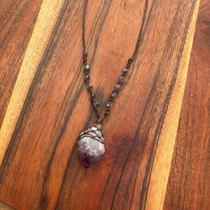 Handmade Amethyst Macrame Necklace