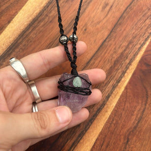 Handmade Amethyst Macrame Necklace