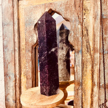 Load image into Gallery viewer, Large Lepidolite Freestanding Generator ~ calming ~ sleep