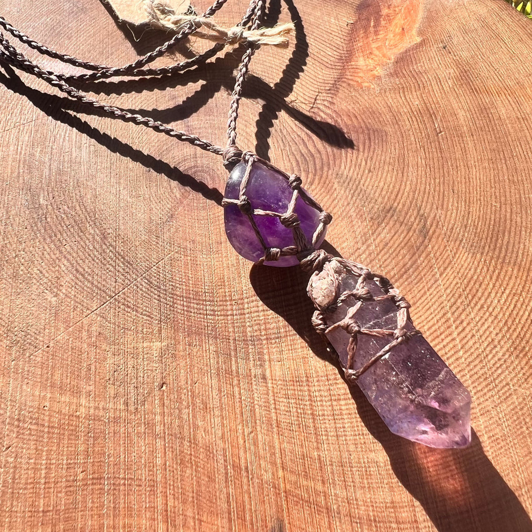 Vera Cruz Amethyst Macrame Necklace