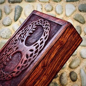 Carved Tree of life Timber Box