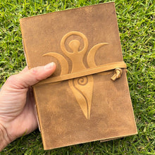 Load image into Gallery viewer, Leather Goddess Crescent Moon Journal