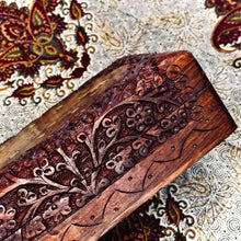 Load image into Gallery viewer, Carved Mandala brass Elephant Timber Box