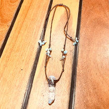 Load image into Gallery viewer, Himalayan Quartz &amp; Aquamarine Macrame Handmade Pendant