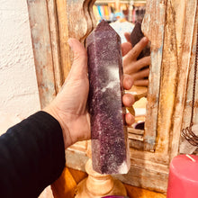Load image into Gallery viewer, Large Lepidolite Freestanding Generator ~ calming ~ sleep