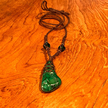Load image into Gallery viewer, Handmade Malachite Tumble Stone Macrame Pendant
