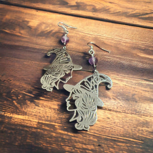 Amethyst Witch Handmade Drop Earrings