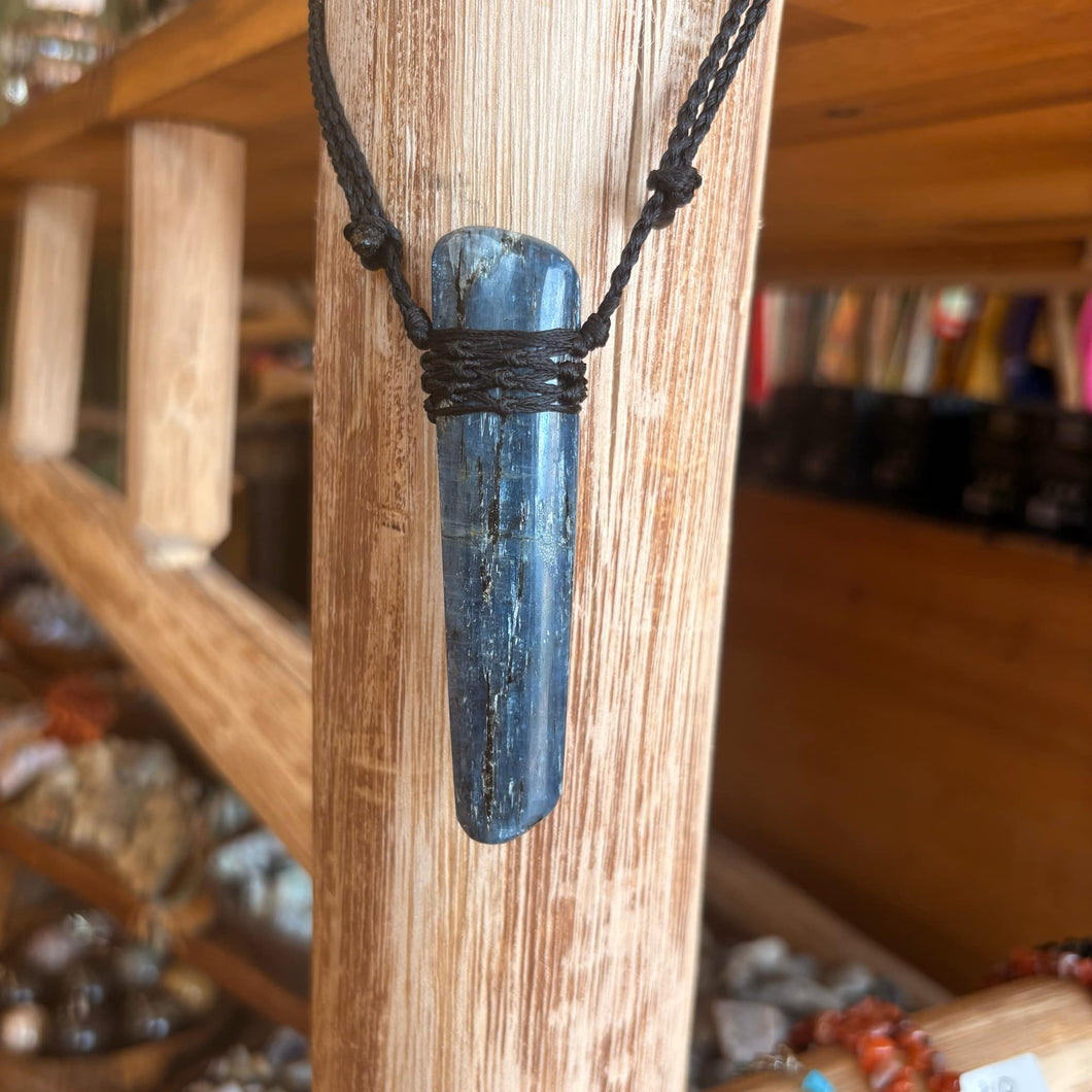 Handmade Kyanite Macrame Necklace