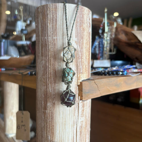 Handmade ' I AM' Macrame Necklace