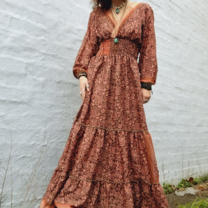 Sari Silk Gypsy Dress - Maxi Dress / Festival Wear