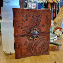 Load image into Gallery viewer, Leather Gemstone Journals A5 - Spells, Recipes, Book of Shadows