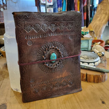 Load image into Gallery viewer, Leather Gemstone Journals A5 - Spells, Recipes, Book of Shadows