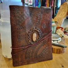 Load image into Gallery viewer, Leather Gemstone Journals A5 - Spells, Recipes, Book of Shadows