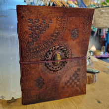 Load image into Gallery viewer, Leather Gemstone Journals A5 - Spells, Recipes, Book of Shadows