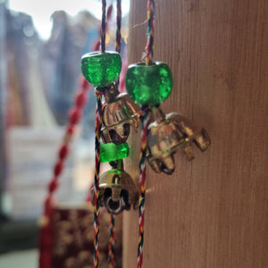 100cm Long Bells with glass beads on String ~ Travelling Gypsy Vibe #1
