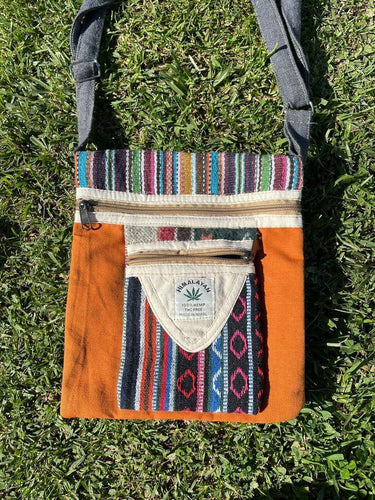 Hemp shoulder bag - Side Satchel, Book Bag, Made In Nepal