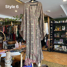 Load image into Gallery viewer, Sari Silk Kimono Dress - Boho Jacket / Festival Wear