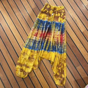 Hippie Tie Dye Drop Crotch Harem Pants ~ Free Size ~ boho ~ festival ~ gypsy ~