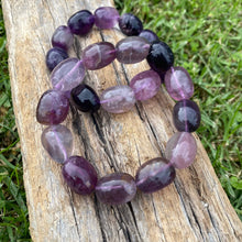 Load image into Gallery viewer, Rainbow Fluorite Tumbled Stone Bracelet