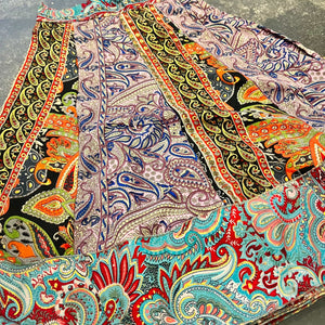 Sari Silk / Rayon Panel Wrap Skirt