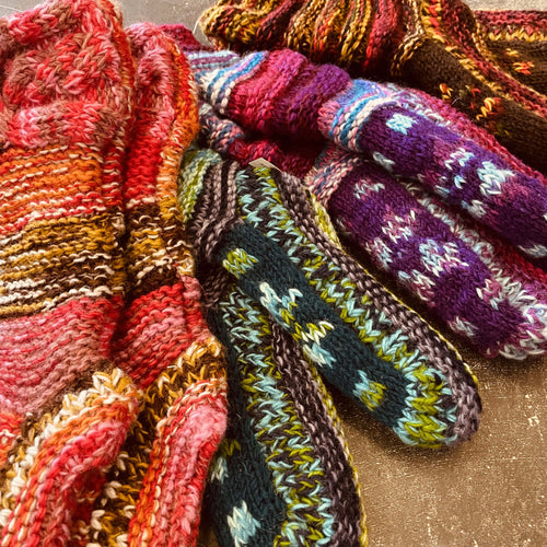 Knitted Meditation Long Slippers