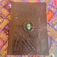Load image into Gallery viewer, Leather Gemstone Journals Large - Spells, Recipes, Book of Shadows