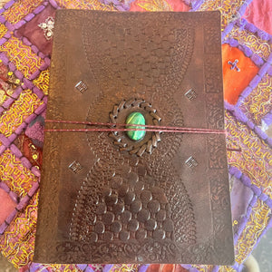 Leather Gemstone Journals Large - Spells, Recipes, Book of Shadows
