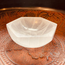 Load image into Gallery viewer, Selenite Hexagonal Bowl - Beautiful Calming Selenite Crystal Dish