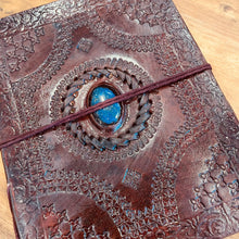 Load image into Gallery viewer, Leather Gemstone Journals A5 - Spells, Recipes, Book of Shadows