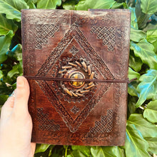 Load image into Gallery viewer, Leather Gemstone Journals A5 - Spells, Recipes, Book of Shadows