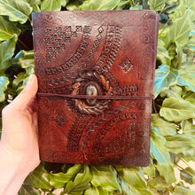 Load image into Gallery viewer, Leather Gemstone Journals A5 - Spells, Recipes, Book of Shadows