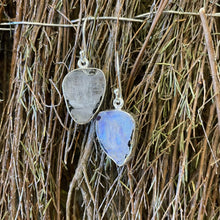 Load image into Gallery viewer, Solid Sterling Silver Rainbow Moonstone Earrings