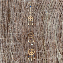 Load image into Gallery viewer, Peace Sign Triple Hanging Bells
