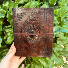 Load image into Gallery viewer, Leather Gemstone Journals A5 - Spells, Recipes, Book of Shadows