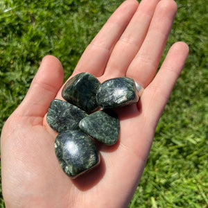 Seraphinite Tumble Stone ~ Stone of Living from Ones Heart.