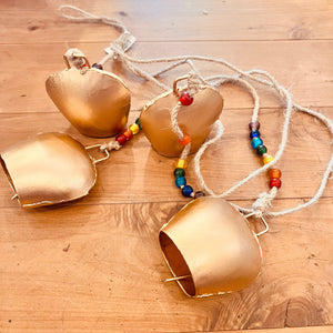 Iron Long Cow Bells & Chakra Beads on String