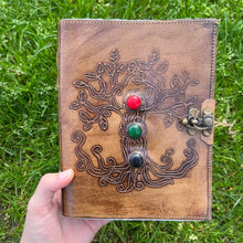 Load image into Gallery viewer, Leather Chakra Tree Journal